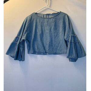 𝅺ZARA Trafaluc Denimwear Cropped Top S